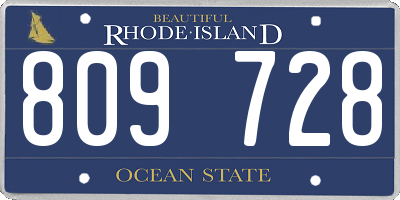 RI license plate 809728