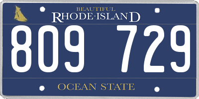 RI license plate 809729