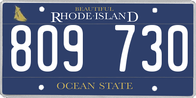 RI license plate 809730
