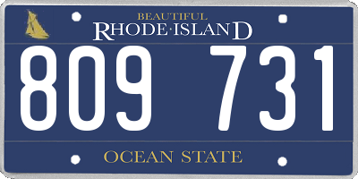 RI license plate 809731