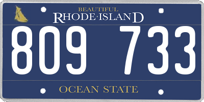 RI license plate 809733