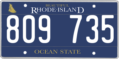 RI license plate 809735