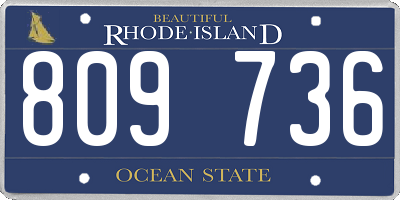 RI license plate 809736