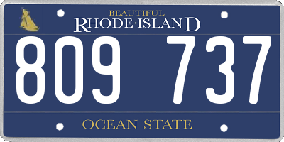 RI license plate 809737