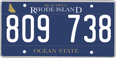 RI license plate 809738