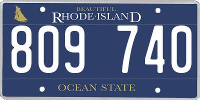 RI license plate 809740