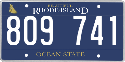 RI license plate 809741