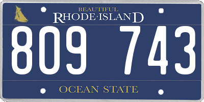 RI license plate 809743