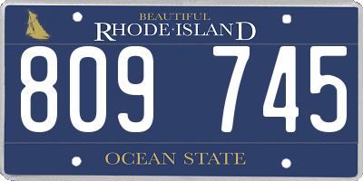 RI license plate 809745