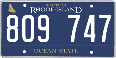 RI license plate 809747