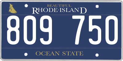 RI license plate 809750
