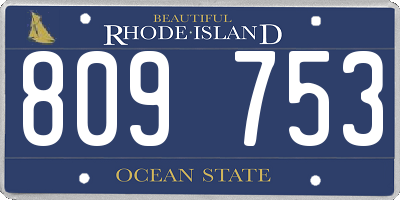 RI license plate 809753