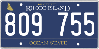 RI license plate 809755