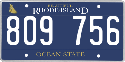 RI license plate 809756