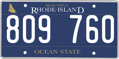 RI license plate 809760