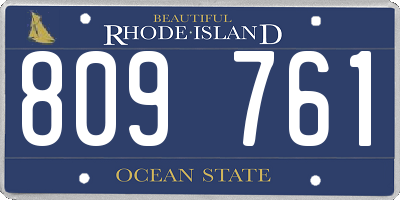 RI license plate 809761