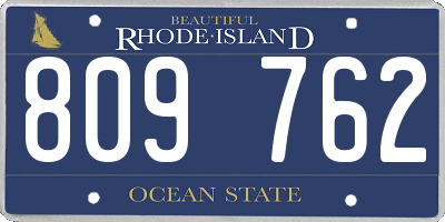 RI license plate 809762