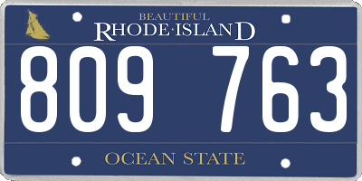 RI license plate 809763