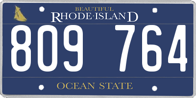 RI license plate 809764