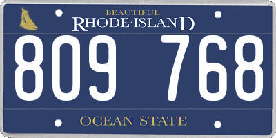 RI license plate 809768