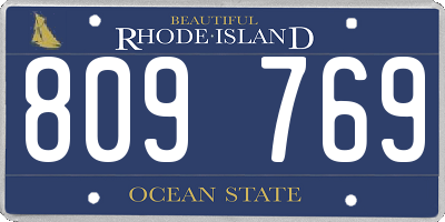 RI license plate 809769