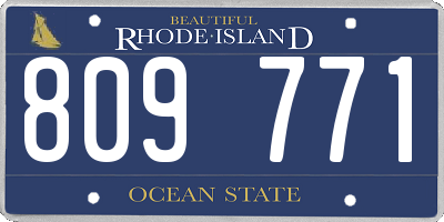 RI license plate 809771