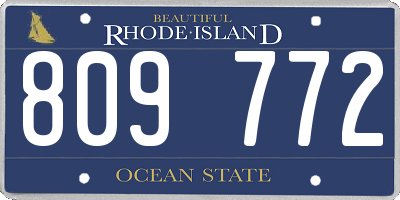 RI license plate 809772