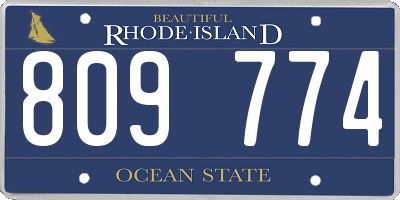 RI license plate 809774