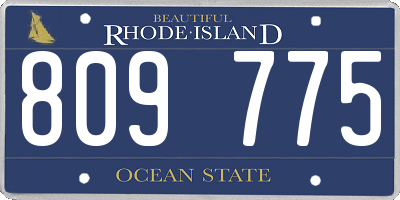 RI license plate 809775