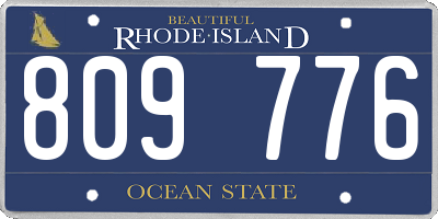 RI license plate 809776
