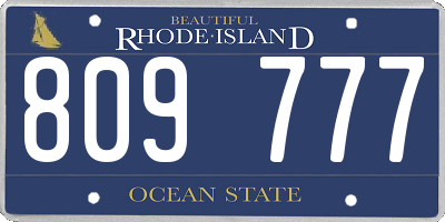 RI license plate 809777