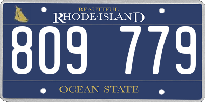 RI license plate 809779