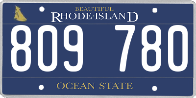 RI license plate 809780