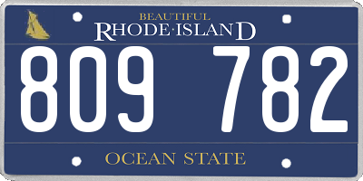 RI license plate 809782