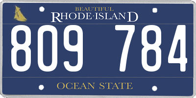 RI license plate 809784