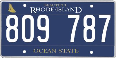 RI license plate 809787