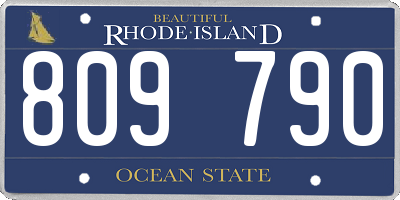 RI license plate 809790