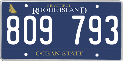 RI license plate 809793