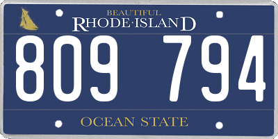 RI license plate 809794