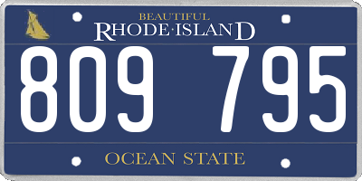 RI license plate 809795