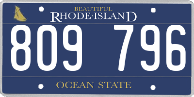 RI license plate 809796