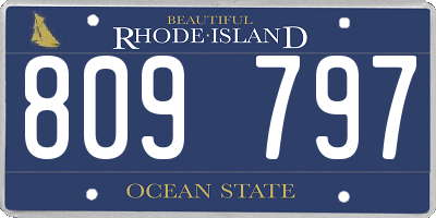 RI license plate 809797