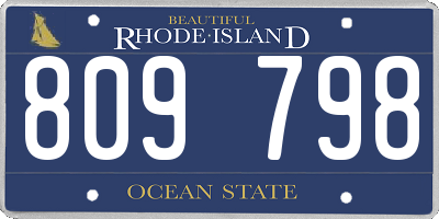 RI license plate 809798
