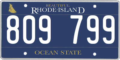 RI license plate 809799