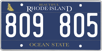 RI license plate 809805