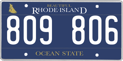 RI license plate 809806