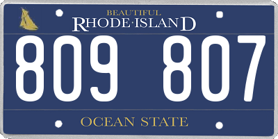 RI license plate 809807