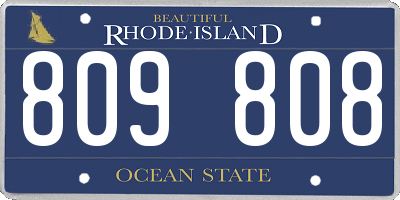 RI license plate 809808