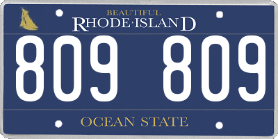 RI license plate 809809