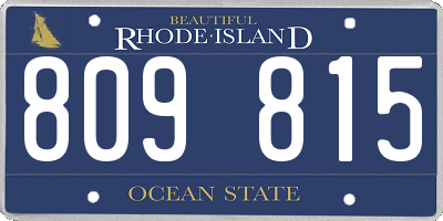 RI license plate 809815
